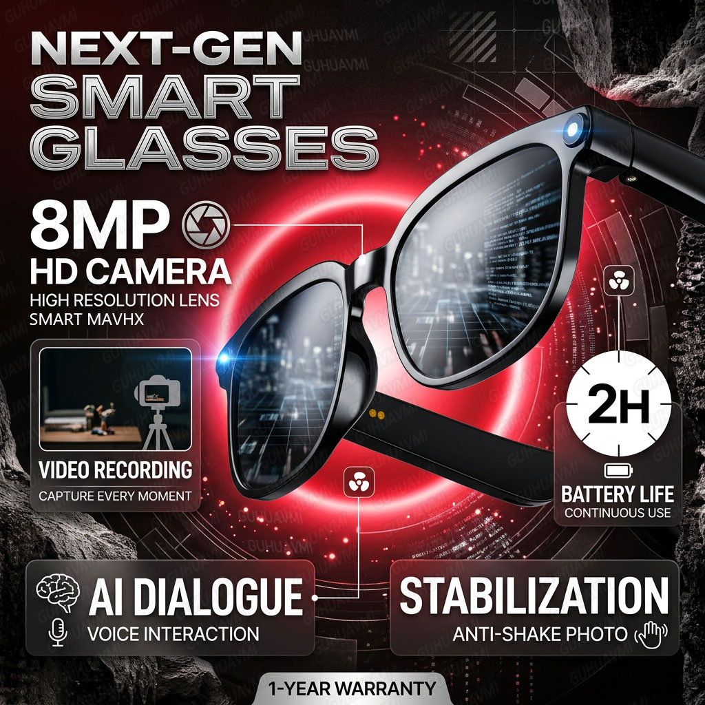 Smart Sunglasses Open Ear Music Calls - Draadloze slimme camerabril 1080P HD video-opname