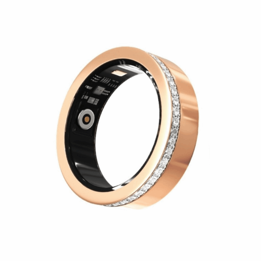 Smart Ring Health Tracker Blood Oxygen - Slimme ring met diamanten, meerdere sportmodi,