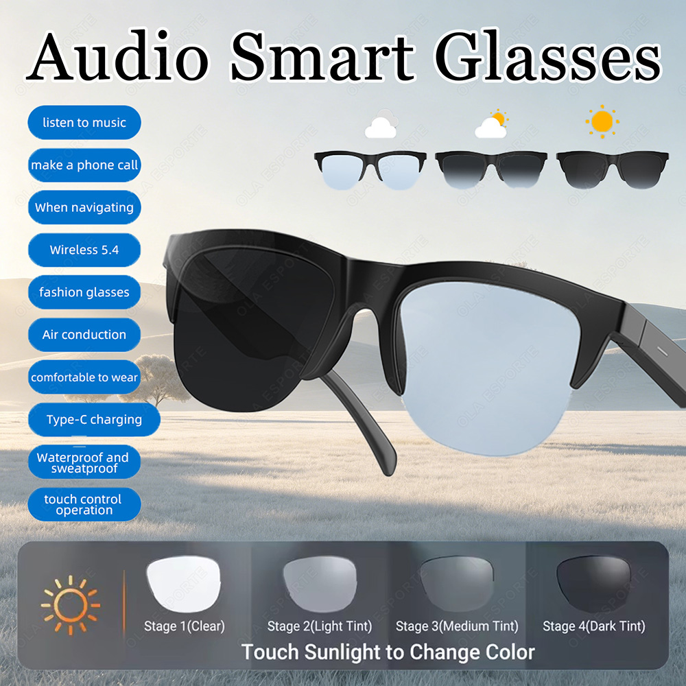 Smart Audio Glasses Touch Control - Slimme bril Meekleurende Bluetooth Draadloze handsfree