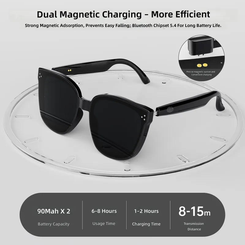 Bone Conduction Sunglasses Sports - Slimme bril met beengeleiding, Bluetooth-hoofdtelefoon, draadloze