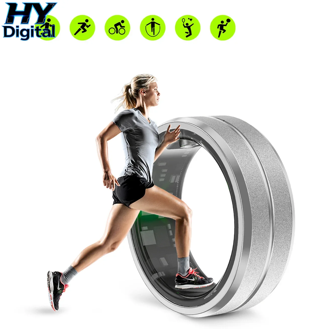 Smart Ring Health Tracker Blood Oxygen - HY Digitale Smart Ring Armband Hartslagmeter