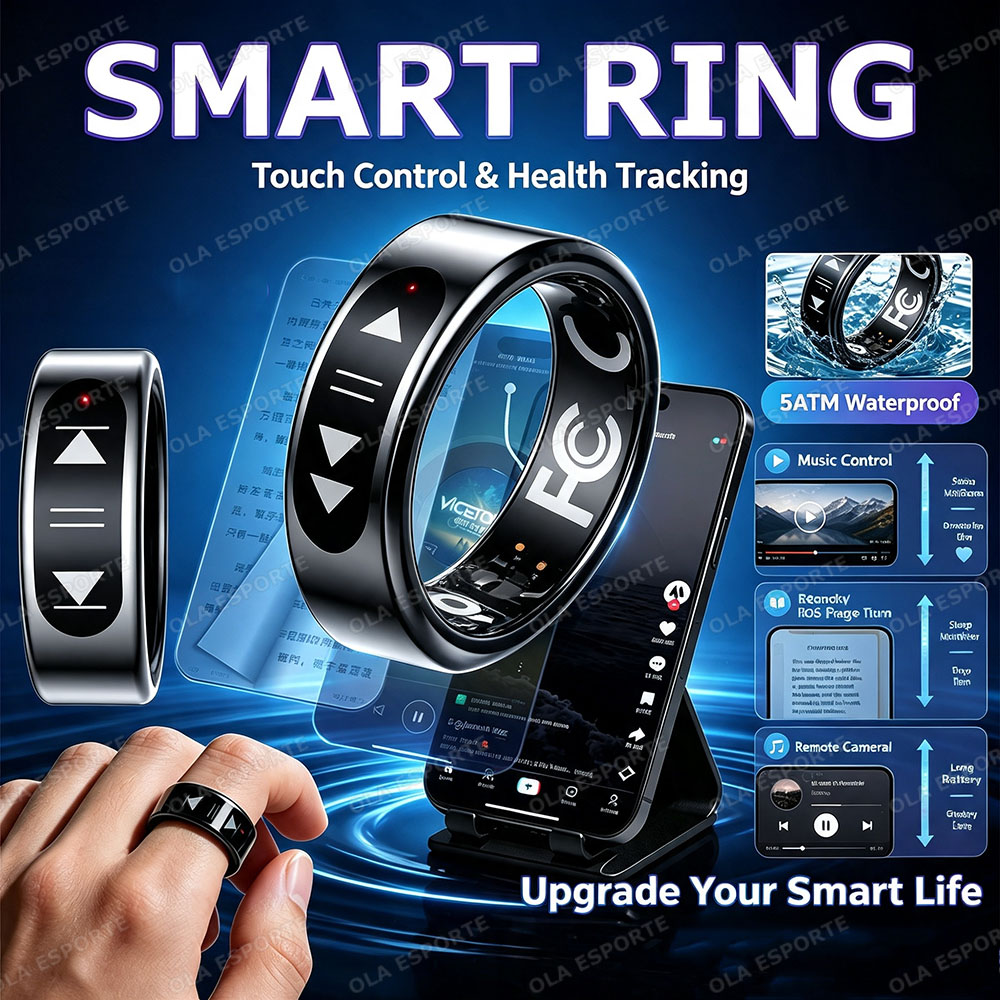 Smart Ring Health Tracker Blood Oxygen - Nieuwe Touch Control Smart Ring voor