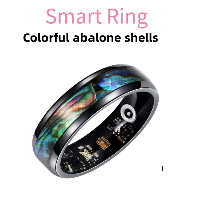Smart Ring Health Tracker Blood Oxygen - Kleurrijke Abalone Schelp Slimme Ring Fitness