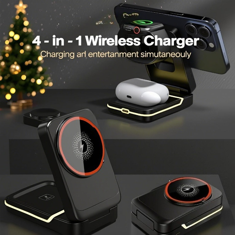 Smart Glasses Magnetic Charging Cable - 3-in-1 Magnetische Opvouwbare Reis Snelle Draadloze