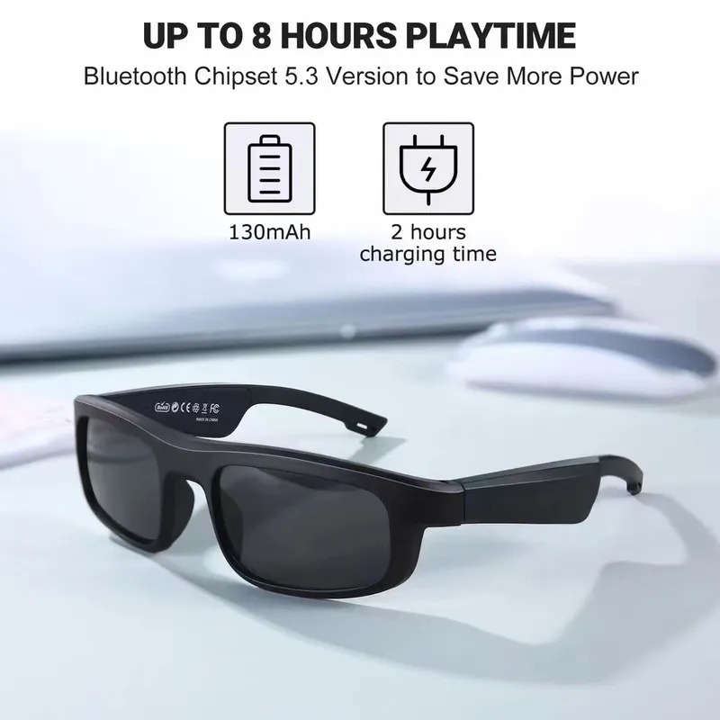Bone Conduction Sunglasses Sports - M8Pro Smart Bluetooth-bril Beengeleidingszonnebril Stereogeluid Draadloze