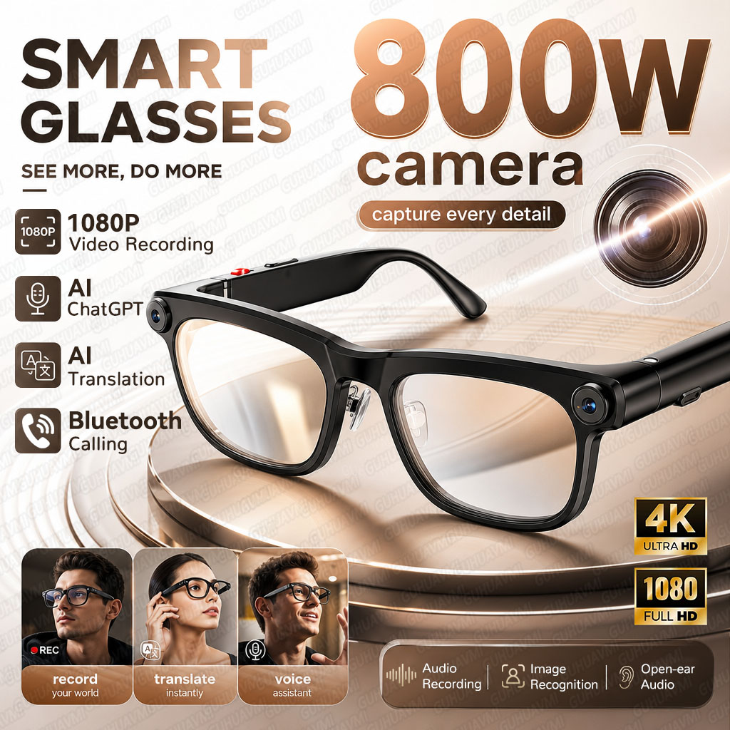 Smart Glasses Camera Video Recording 1080P - Nieuwe AI Smart Bril met 8MP
