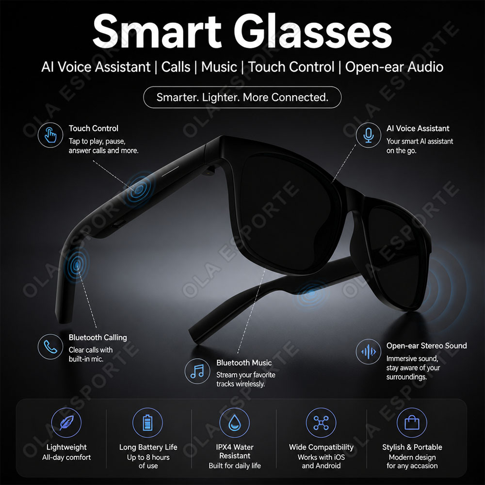 Smart Audio Glasses Touch Control - Nieuwe slimme zonnebrillen voor mannen en