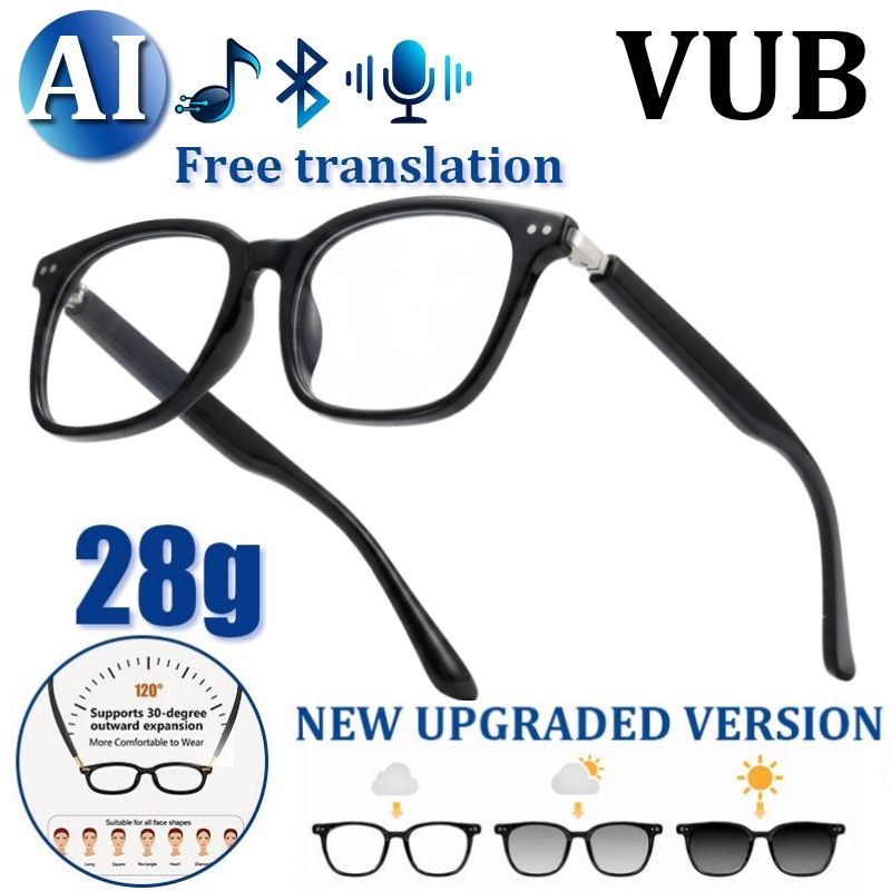 Smart Audio Glasses Touch Control - Slimme bril met AI-vertaling, Bluetooth-audio, fotoveranderende