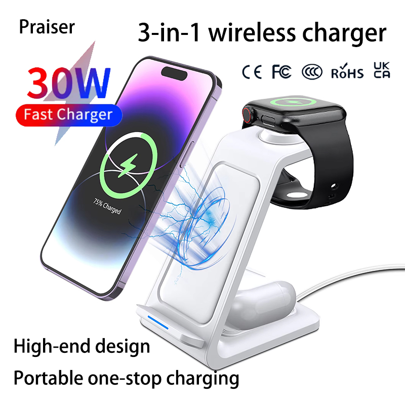 Smart Glasses Magnetic Charging Cable - 15W 3-in-1 draadloze oplaadstation voor iPhone,