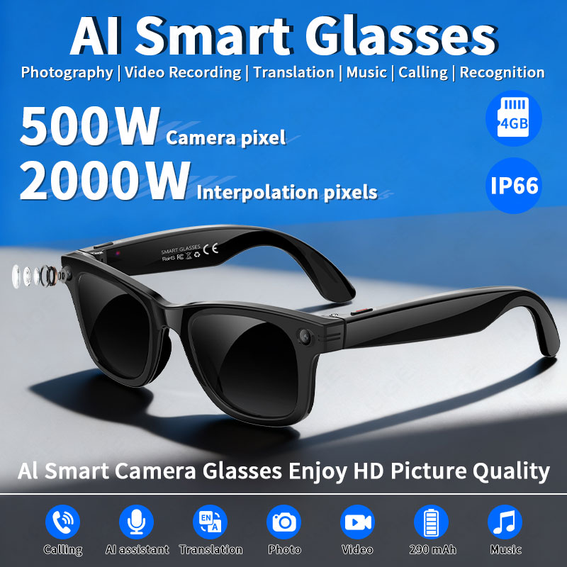 Smart Glasses Camera Video Recording 1080P - AI 5 miljoen pixels slimme bril