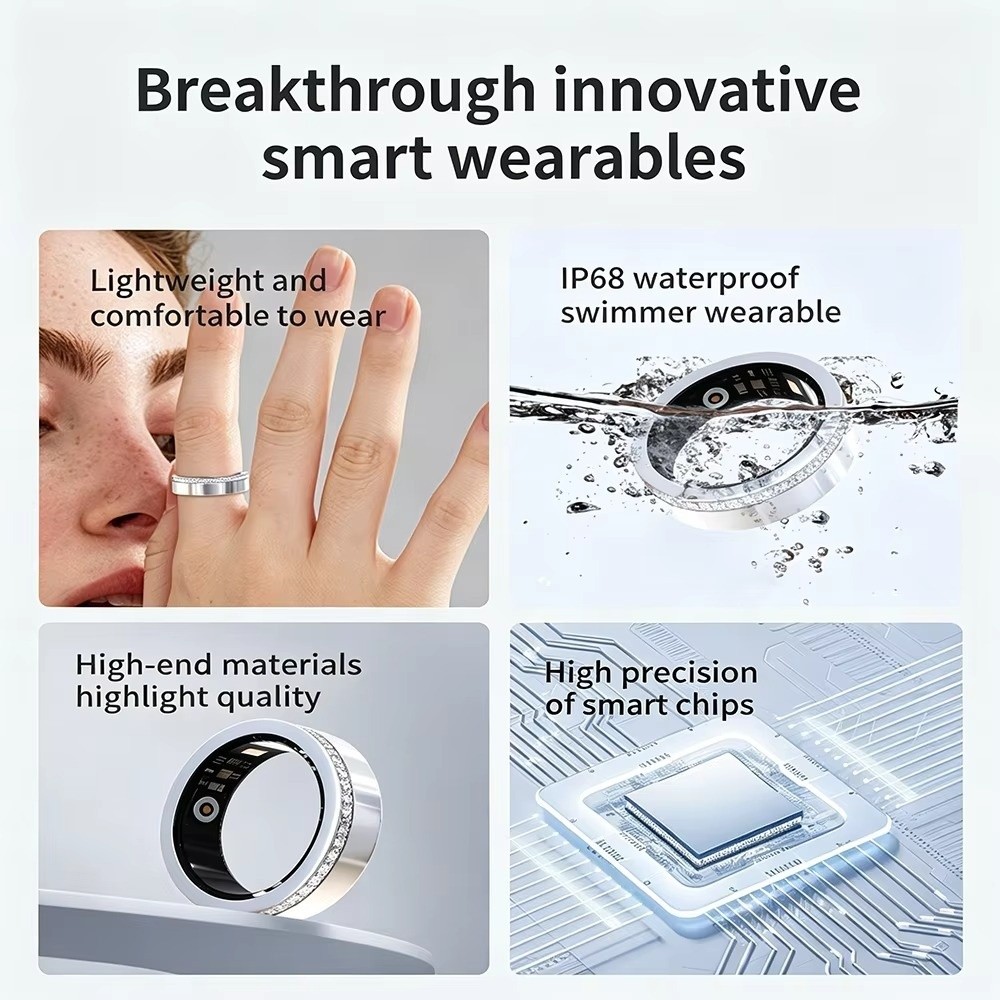 Slimme ring met diamanten, mee - Smart Ring Health Tracker Blood Oxygen recensie en prijs