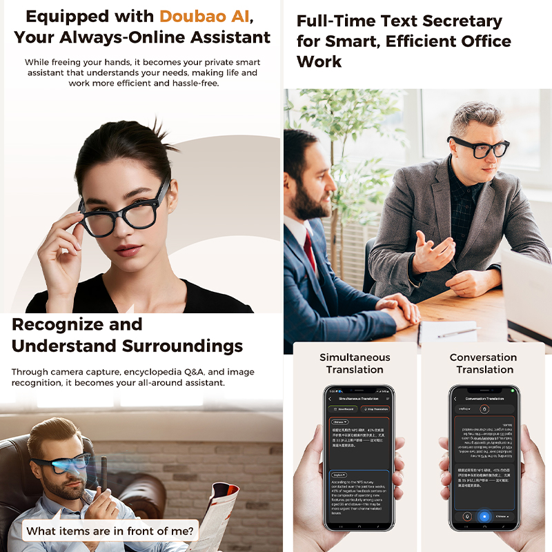 Nieuwe 800W Smart Glasses AI V - Smart Glasses Camera Video Recording 1080P recensie en prijs