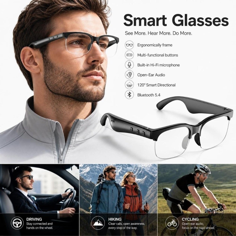 Draadloze oordopjes slimme bri - Smart Audio Glasses Touch Control recensie en prijs