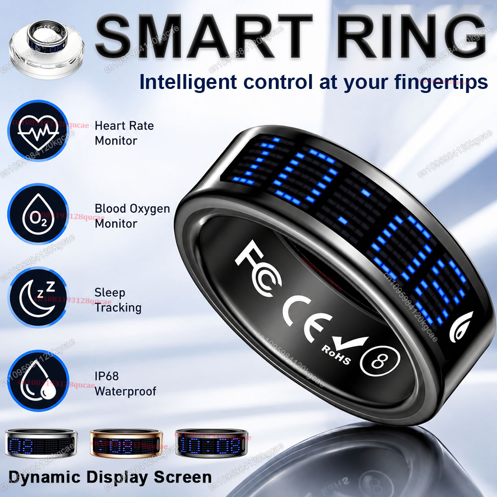Smart Ring met touchscreen, op - Smart Ring Health Tracker Blood Oxygen recensie en prijs