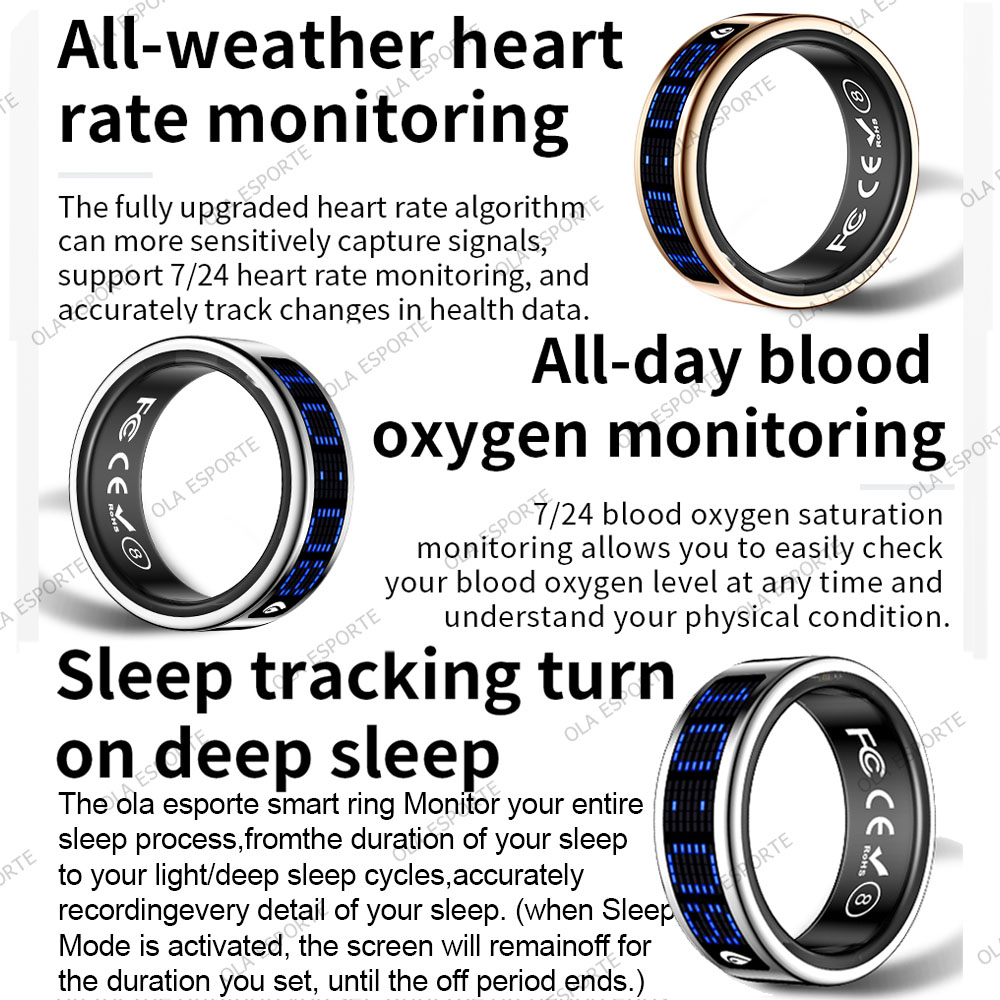 Smart Ring met touchscreen, op - Smart Ring Health Tracker Blood Oxygen recensie en prijs