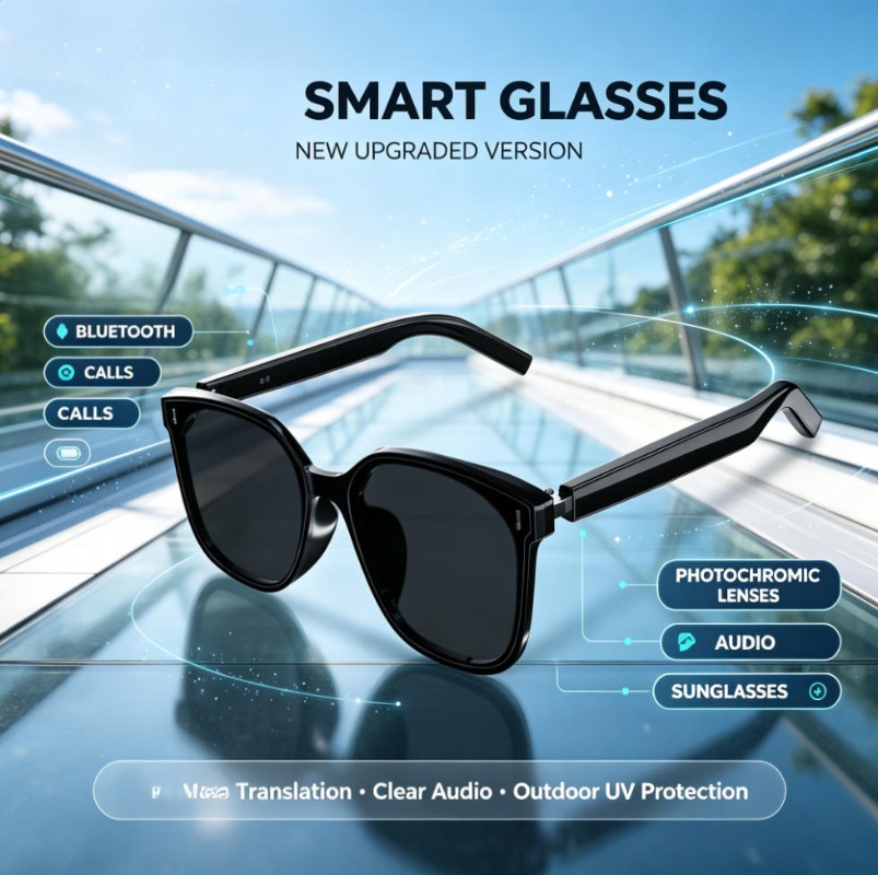 M10C Smart Bluetooth-bril, fot - Photochromic Smart Sunglasses Audio recensie en prijs