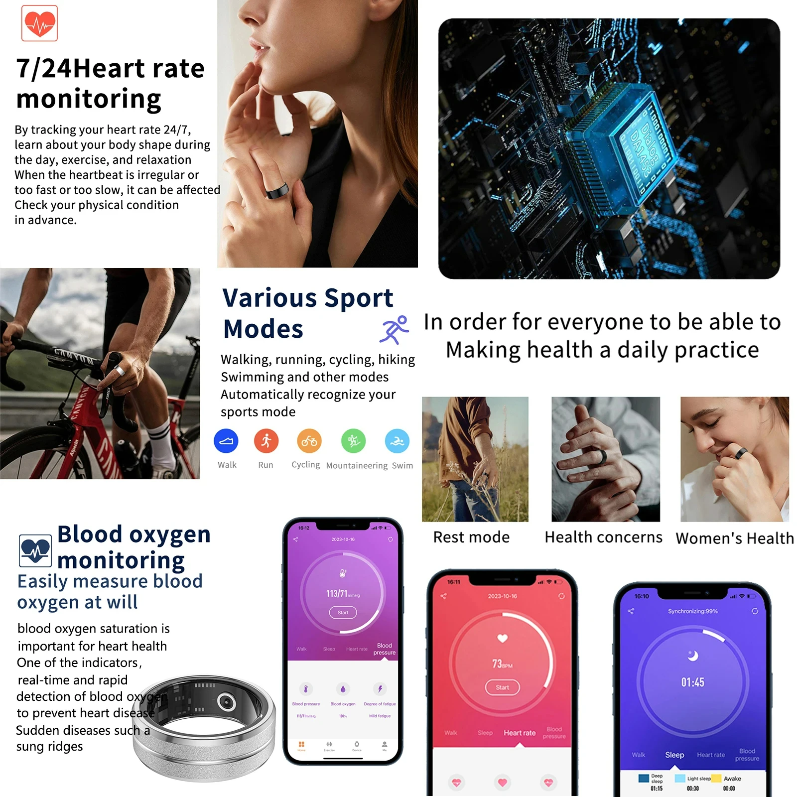 HY Digitale Smart Ring Armband - Smart Ring Health Tracker Blood Oxygen recensie en prijs