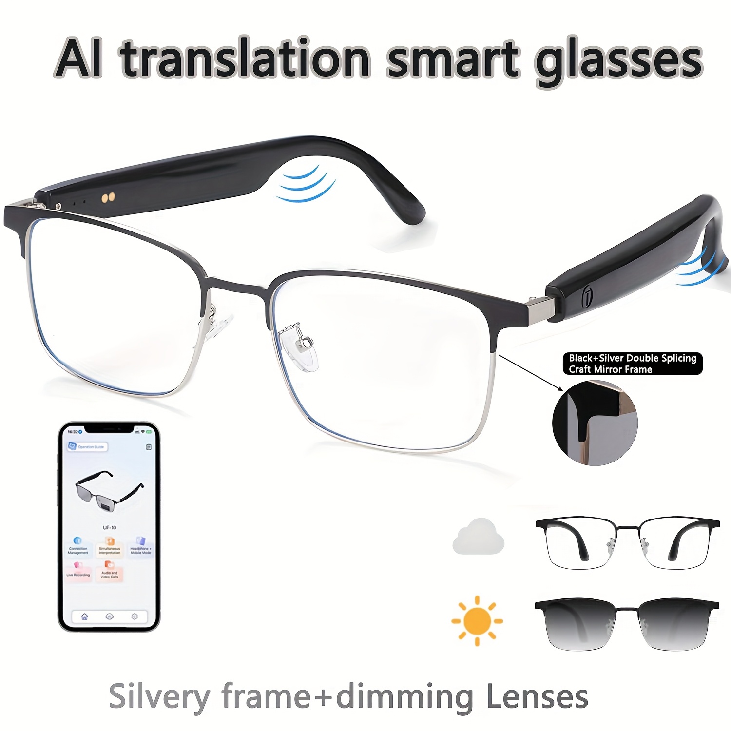 AI-geïntegreerde unisex slimme - Photochromic Smart Sunglasses Audio recensie en prijs