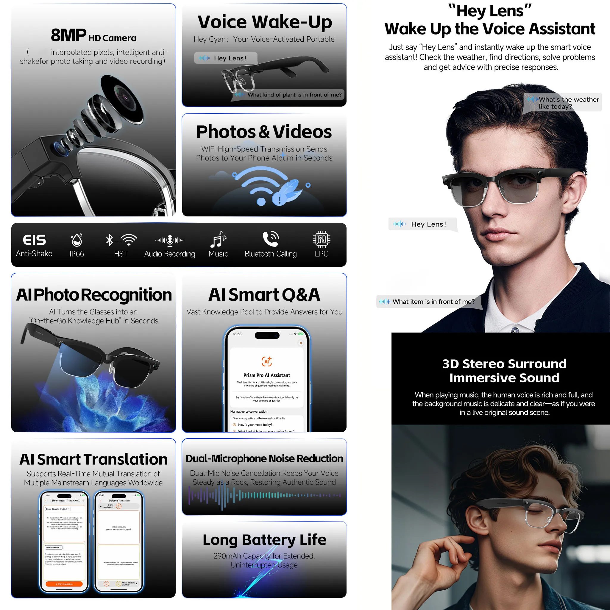 AI Slimme Bril met Spraakbestu - Smart Audio Glasses Touch Control recensie en prijs