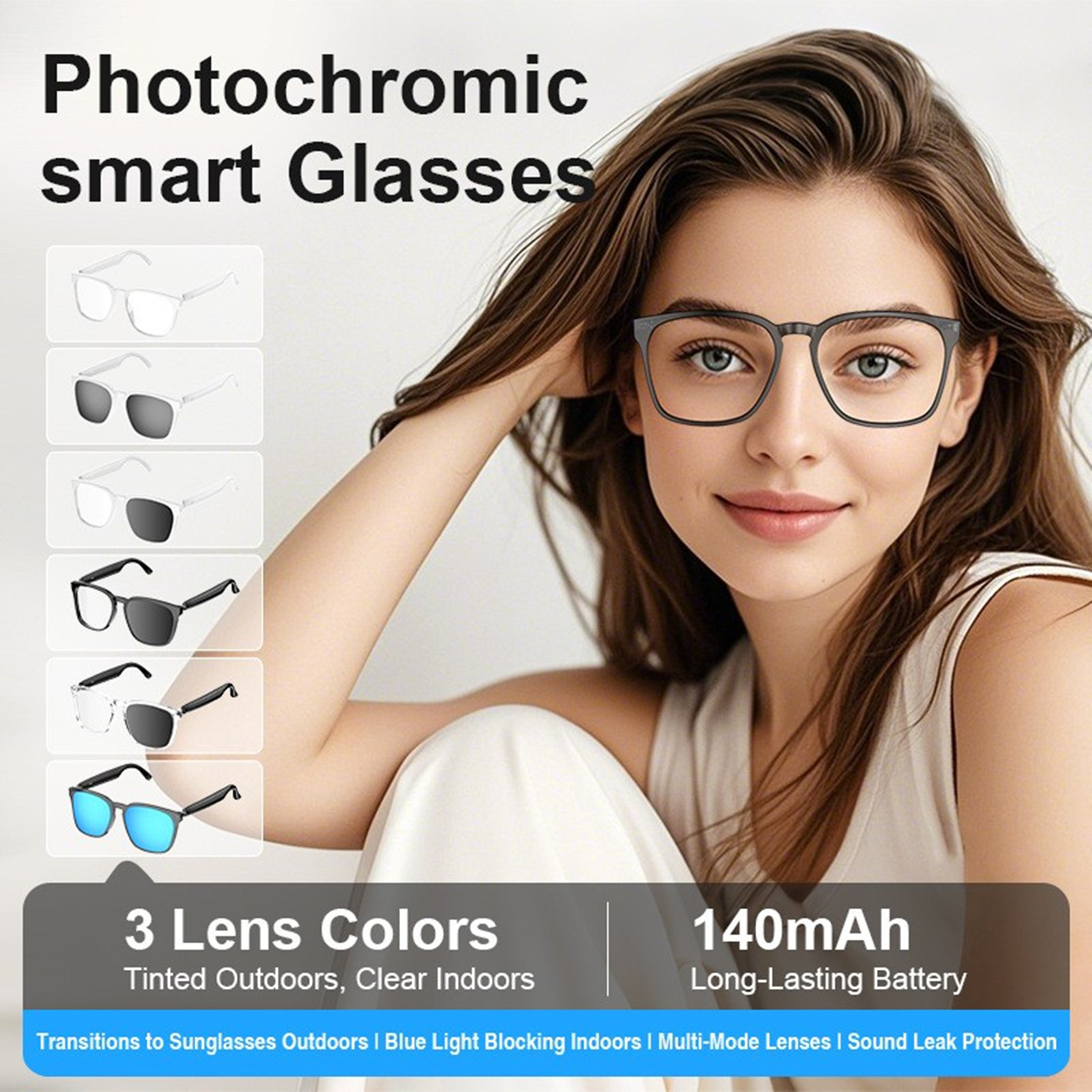 AI-vertaler slimme bril Blueto - Photochromic Smart Sunglasses Audio recensie en prijs