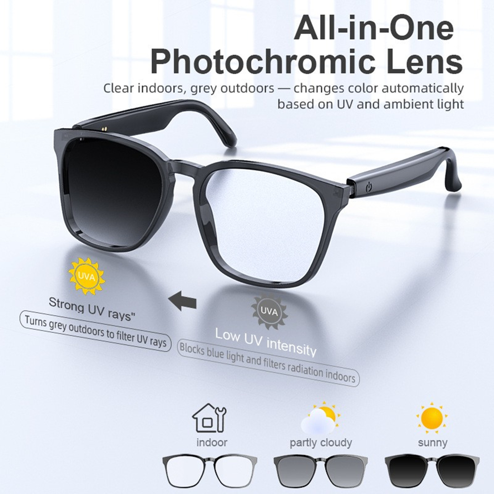 AI-vertaler slimme bril Blueto - Photochromic Smart Sunglasses Audio recensie en prijs