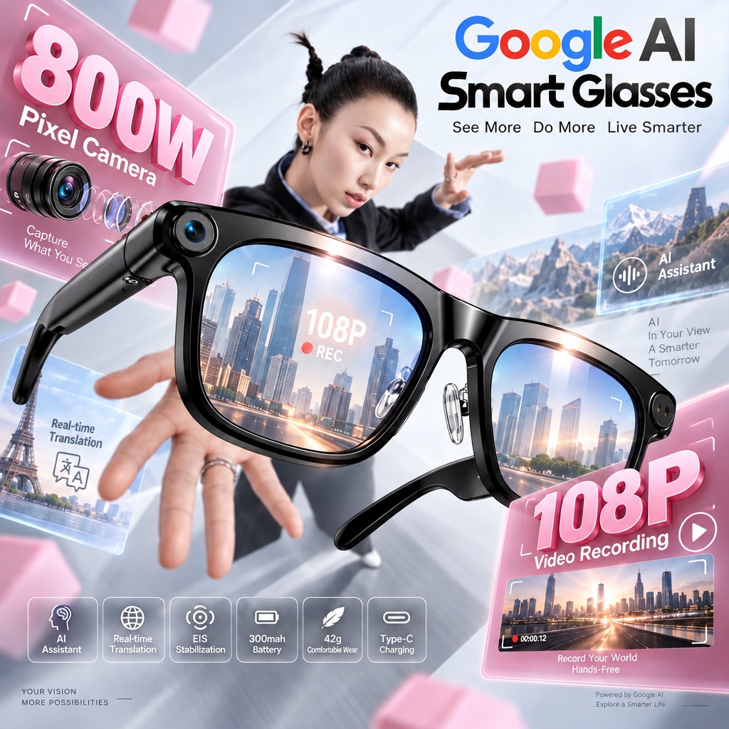 1080P Camera AI Smart Bril Blu - Smart Audio Glasses Touch Control recensie en prijs