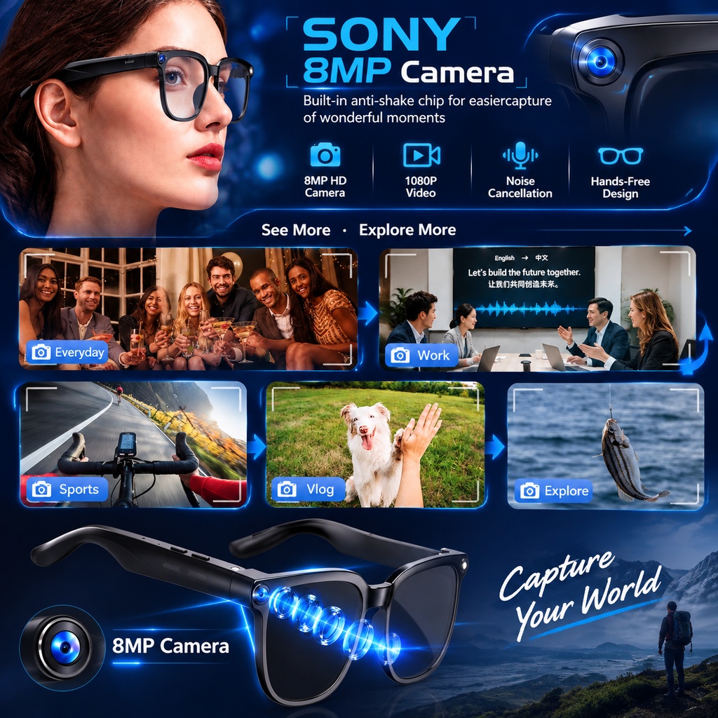 Nieuwe AI Smart Bril ChatGPT F - Smart Glasses Camera Video Recording 1080P recensie en prijs