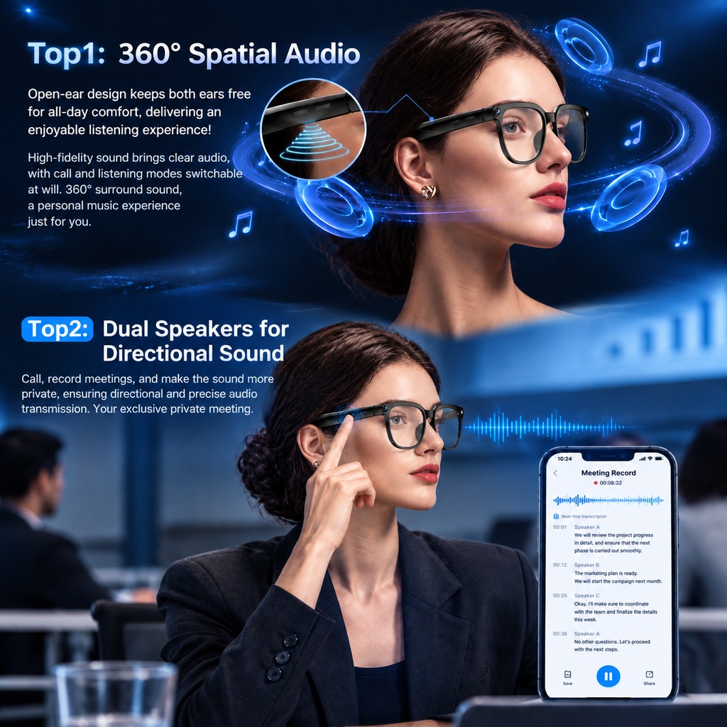 Nieuwe AI Smart Bril ChatGPT F - Smart Glasses Camera Video Recording 1080P recensie en prijs