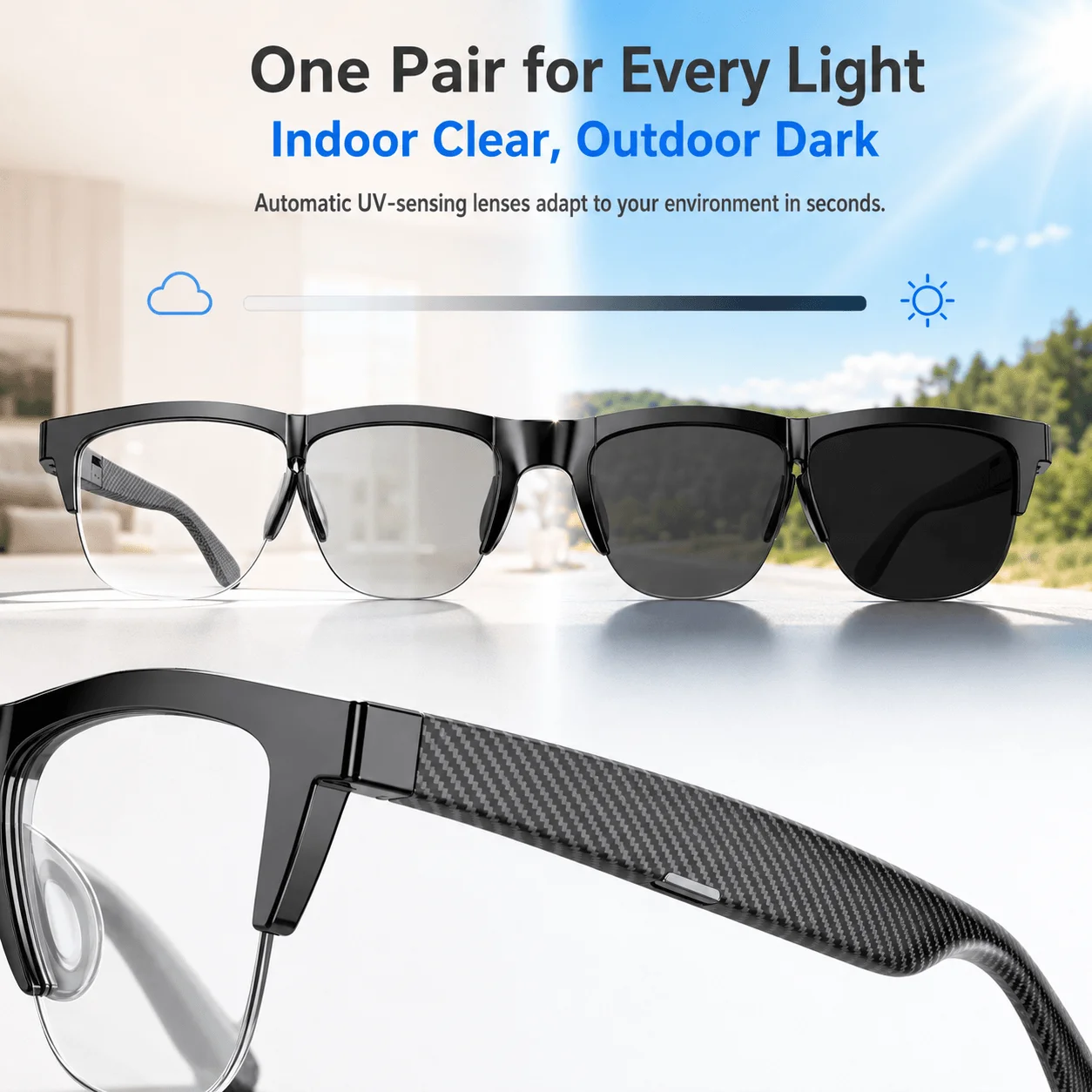 Slimme audiobril Bluetooth 5.4 - Photochromic Smart Sunglasses Audio recensie en prijs