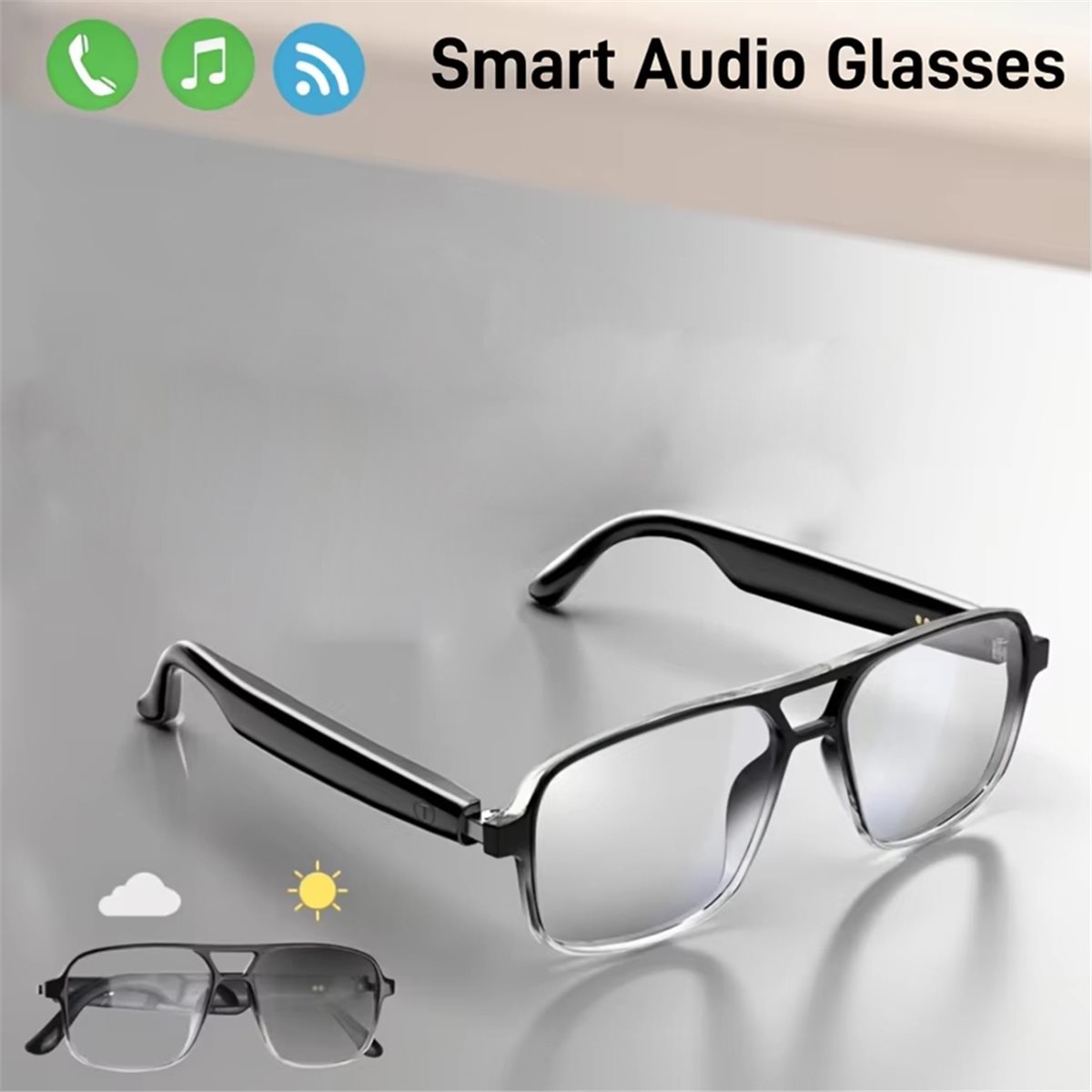 Draadloze slimme bril met audi - Photochromic Smart Sunglasses Audio recensie en prijs