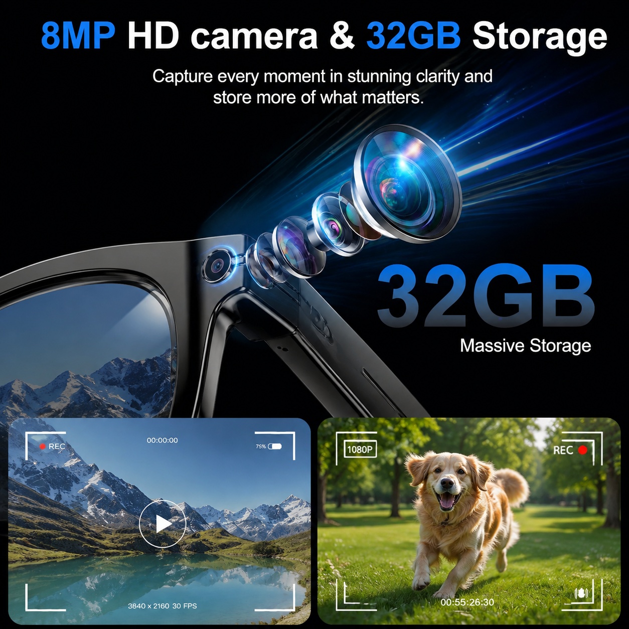 2026 AI Smart Bril met 8MP Cam - Smart Glasses Camera Video Recording 1080P recensie en prijs