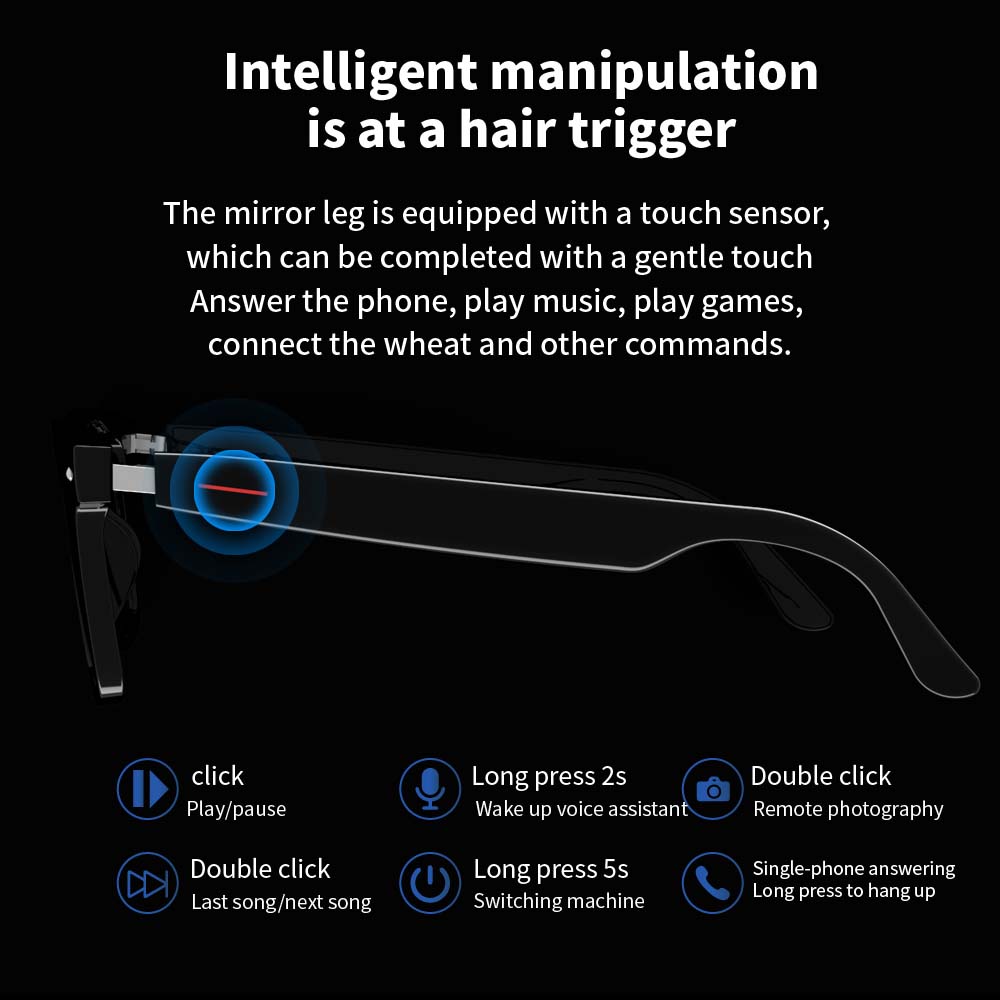 SENBONO E13 slimme bril: blauw - Smart Audio Glasses Bluetooth Polarized recensie en prijs
