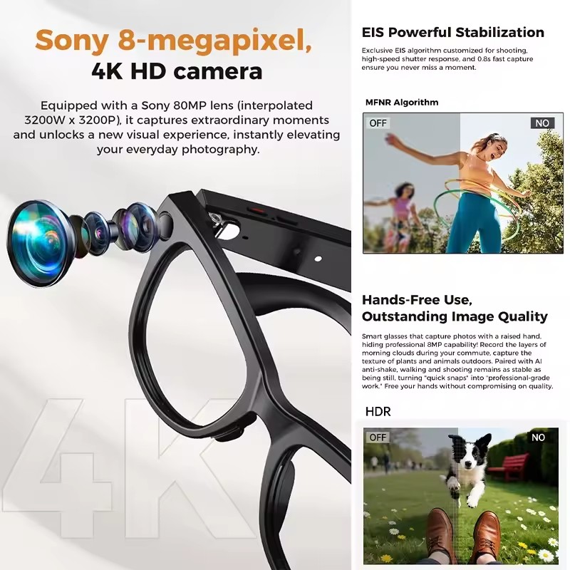 Nieuwe 800W 4k HD Camera Slimm - Smart Glasses Camera Video Recording 1080P recensie en prijs