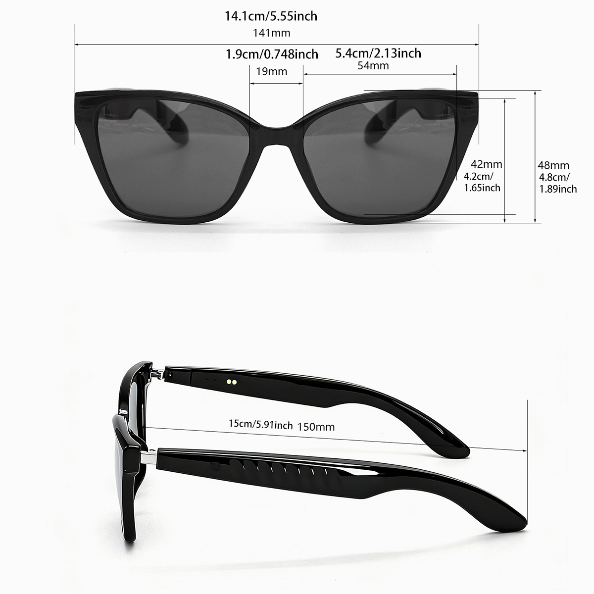 Slimme vertaalbril met dubbele - Smart Audio Glasses Touch Control recensie en prijs