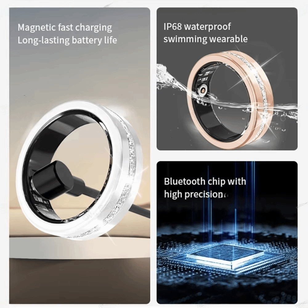 Slimme ring met diamanten, wat - Smart Ring Health Tracker Blood Oxygen recensie en prijs